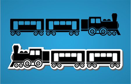 simsearch:400-06100704,k - Train and wagon silhouets, black and white, vector illustration Fotografie stock - Microstock e Abbonamento, Codice: 400-07046736