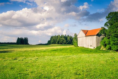 farm house in germany - A meadow with a hut in Bavaria Germany Stock Photo - Budget Royalty-Free & Subscription, Code: 400-07046806