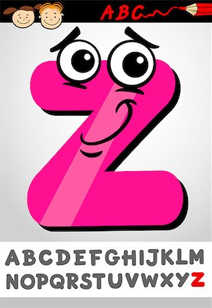 preliminary - Cartoon Illustration of Cute Capital Letter Z from Alphabet for Children Education Foto de stock - Super Valor sin royalties y Suscripción, Código: 400-07046825