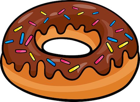 simsearch:400-07052459,k - Cartoon Illustration of Sweet Donut Cake with Chocolate Clip Art Photographie de stock - Aubaine LD & Abonnement, Code: 400-07046832