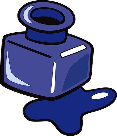 simsearch:400-07046870,k - Cartoon Illustration of Blue Ink in the Bottle Clip Art Stock Photo - Budget Royalty-Free & Subscription, Code: 400-07046848