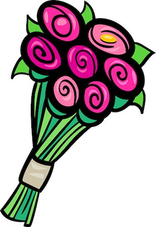 simsearch:400-07046874,k - Cartoon Illustration of Flowers Bunch or Bouquet Clip Art Foto de stock - Super Valor sin royalties y Suscripción, Código: 400-07046840