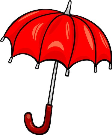 simsearch:400-07046870,k - Cartoon Illustration of Red Umbrella Clip Art Stock Photo - Budget Royalty-Free & Subscription, Code: 400-07046868