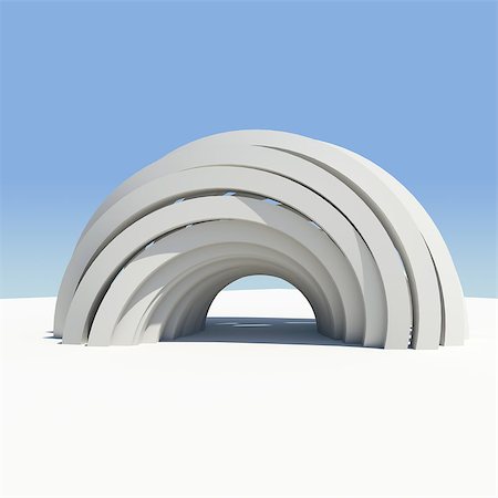 Abstract architecture. Render on the sky background Stock Photo - Budget Royalty-Free & Subscription, Code: 400-07047300