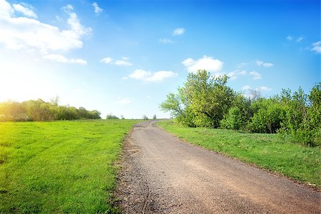 simsearch:400-06867510,k - Wide road in the field st sunny day Stock Photo - Budget Royalty-Free & Subscription, Code: 400-07047389