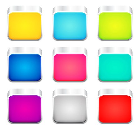 simsearch:400-07212658,k - Set of color apps icons Stock Photo - Budget Royalty-Free & Subscription, Code: 400-07047392