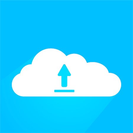 simsearch:400-05914602,k - minimalistic illustration of a cloud with arrow, symbol for cloud computing Stockbilder - Microstock & Abonnement, Bildnummer: 400-07047527