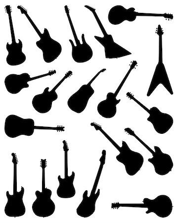 simsearch:400-05164273,k - Silhouettes of guitar-vector Stock Photo - Budget Royalty-Free & Subscription, Code: 400-07047567