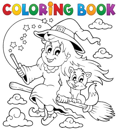 simsearch:400-09068519,k - Coloring book Halloween image 1 - eps10 vector illustration. Foto de stock - Royalty-Free Super Valor e Assinatura, Número: 400-07048103