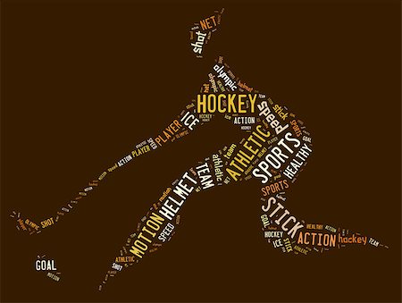 seiksoon (artist) - hockey pictogram with brown words on brown background Stockbilder - Microstock & Abonnement, Bildnummer: 400-07048323