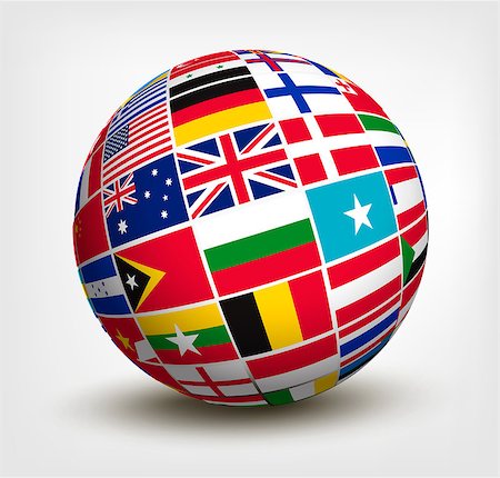 states flag and atlas - Flags of the world in globe. Vector illustration. Stock Photo - Budget Royalty-Free & Subscription, Code: 400-07048491