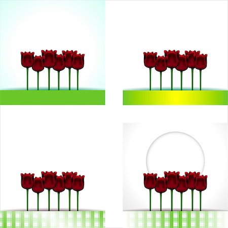 ekaterina88 (artist) - vector illustration of tulips with ribbon and background behind the text Foto de stock - Royalty-Free Super Valor e Assinatura, Número: 400-07048562