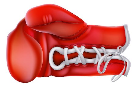 A detailed illustration of a red traditional classic boxer's boxing glove Stock Photo - Budget Royalty-Free & Subscription, Code: 400-07048600