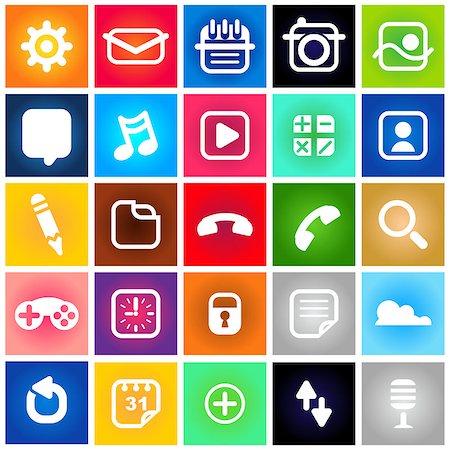 escova (artist) - Metro Style Collection Set of Icons Stock Photo - Budget Royalty-Free & Subscription, Code: 400-07048630