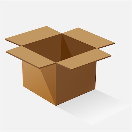 delivering cartons - Opened brown paper box with shadow, stock vector Stock Photo - Budget Royalty-Free & Subscription, Code: 400-07048983