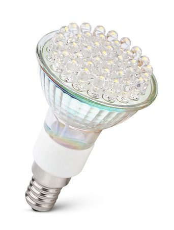 simsearch:622-06397857,k - Closeup of newest LED light bulb isolated on white with clipping path Stockbilder - Microstock & Abonnement, Bildnummer: 400-07049088