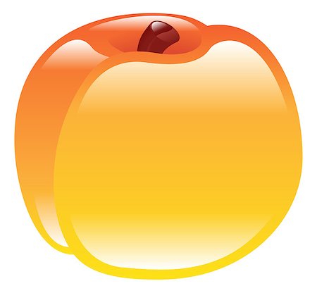 simsearch:400-07049186,k - Illustration of shiny peach fruit icon clipart Foto de stock - Royalty-Free Super Valor e Assinatura, Número: 400-07049184