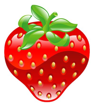 simsearch:400-07049186,k - Illustration of shiny strawberry icon clipaart Foto de stock - Royalty-Free Super Valor e Assinatura, Número: 400-07049183