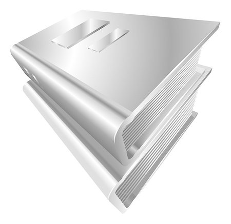 Illustration of shiny metal steel books icon Stock Photo - Budget Royalty-Free & Subscription, Code: 400-07049195