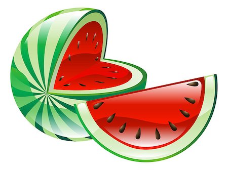 simsearch:400-07049186,k - Illustration of watermelon fruit icon clipart Foto de stock - Royalty-Free Super Valor e Assinatura, Número: 400-07049190