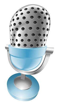 simsearch:400-07049186,k - Illustration of shiny blue microphone Foto de stock - Royalty-Free Super Valor e Assinatura, Número: 400-07049204