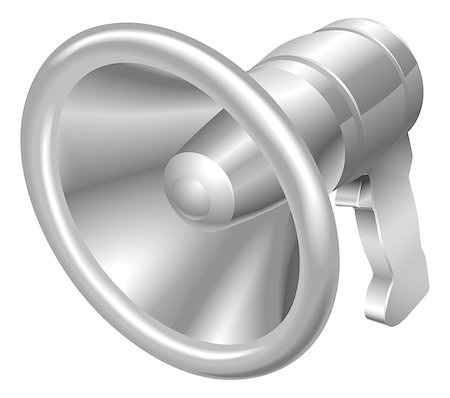 simsearch:400-07049186,k - Illustration of shiny metal steel megaphone bullhorn icon Foto de stock - Royalty-Free Super Valor e Assinatura, Número: 400-07049202