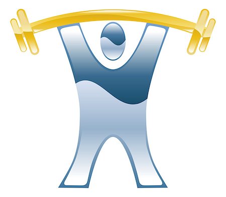 simsearch:400-07049186,k - Strong weightlifting barbell illustration icon Foto de stock - Royalty-Free Super Valor e Assinatura, Número: 400-07049215