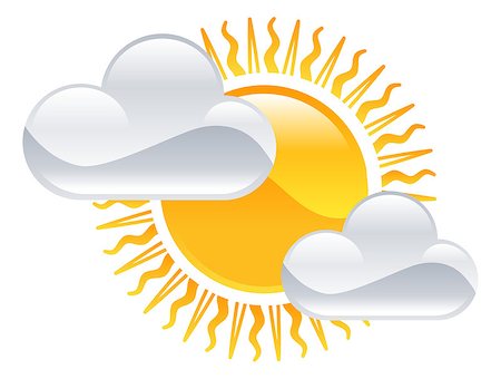 simsearch:400-07049186,k - Weather icon clipart sun and clouds illustration Foto de stock - Royalty-Free Super Valor e Assinatura, Número: 400-07049225