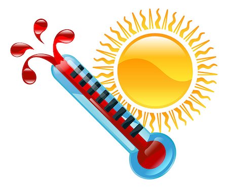 simsearch:400-07049186,k - Weather icon clipart boiling hot thermometer illustration Foto de stock - Royalty-Free Super Valor e Assinatura, Número: 400-07049221