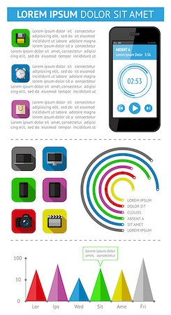 simsearch:400-06867961,k - Ui, infographics and web elements including flat design. EPS10 vector illustration. Stock Photo - Budget Royalty-Free & Subscription, Code: 400-07049267