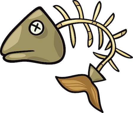 simsearch:400-07049289,k - Cartoon Illustration of Fishbone or Fish Skeleton Clip Art Photographie de stock - Aubaine LD & Abonnement, Code: 400-07049293
