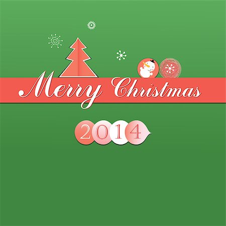 Bright Christmas card with a Christmas tree on the green background Stock Photo - Budget Royalty-Free & Subscription, Code: 400-07049422