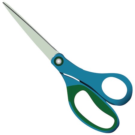 Tailor scissors with plastic handles. Vector illustration. Fotografie stock - Microstock e Abbonamento, Codice: 400-07049430