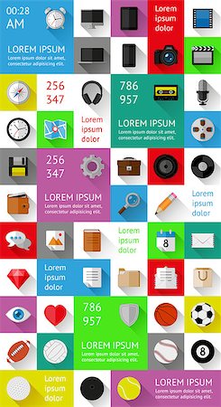 simsearch:400-08613671,k - Ui, infographics and web elements including flat design. EPS10 vector illustration. Stock Photo - Budget Royalty-Free & Subscription, Code: 400-07049431