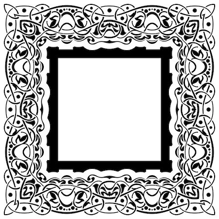 simsearch:400-08223868,k - Black frame with ornamental border on white background Foto de stock - Super Valor sin royalties y Suscripción, Código: 400-07049458