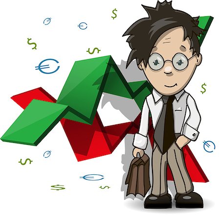 simsearch:400-08043753,k - illustration of the analyst with portfolio on a background graphic Fotografie stock - Microstock e Abbonamento, Codice: 400-07049704