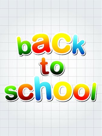 simsearch:400-07049919,k - back to school - color letters over squared sheet of paper Fotografie stock - Microstock e Abbonamento, Codice: 400-07049918