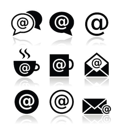 Web, mail, wireless internet vector icons set isolated on white Foto de stock - Royalty-Free Super Valor e Assinatura, Número: 400-07040192