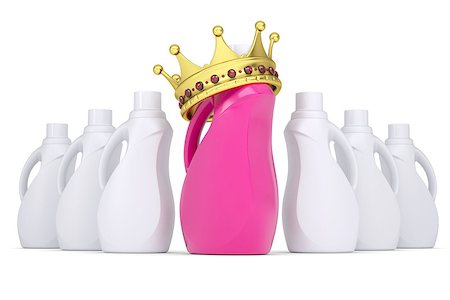 detergente - Crown on a plastic bottle of household chemicals. 3d render isolated on white background Foto de stock - Super Valor sin royalties y Suscripción, Código: 400-07040214
