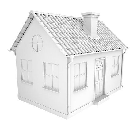 simsearch:400-05108570,k - The little white house. Isolated render on a white background Photographie de stock - Aubaine LD & Abonnement, Code: 400-07040227