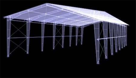 simsearch:400-04709640,k - Sketch of industrial architecture. Isolated render of an X-ray Stock Photo - Budget Royalty-Free & Subscription, Code: 400-07040223