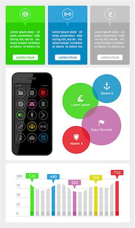 simsearch:400-06867961,k - Ui, infographics and web elements including flat design. EPS10 vector illustration. Stock Photo - Budget Royalty-Free & Subscription, Code: 400-07040294