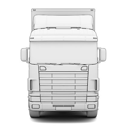 simsearch:400-04293578,k - Sketch white truck. Isolated render on a white background Stock Photo - Budget Royalty-Free & Subscription, Code: 400-07040329