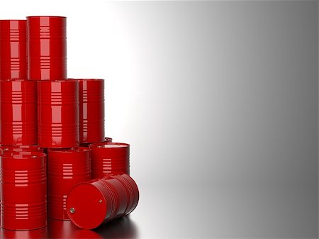 simsearch:400-06461938,k - Bunch of Red Barrels for Oil on Gray Background. 3D Render. Fotografie stock - Microstock e Abbonamento, Codice: 400-07040422