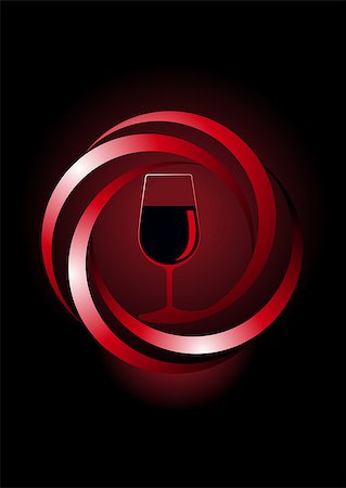sherry on white background - Dynamic icon for red wine with a glass of red wine inside a spiral twirled frame emerging from the shadows on a dark background Stock Photo - Budget Royalty-Free & Subscription, Code: 400-07040534