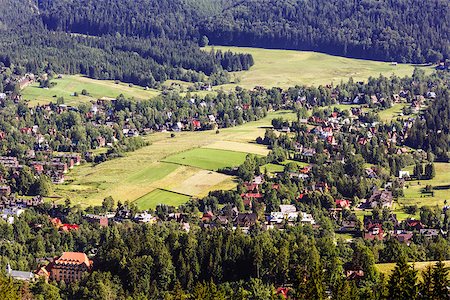 Side district of Zakopane seen from above Stock Photo - Budget Royalty-Free & Subscription, Code: 400-07040711
