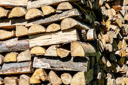 simsearch:400-06797086,k - Dry chopped firewood logs lie in a pile ready for heating season Stock Photo - Budget Royalty-Free & Subscription, Code: 400-07040712