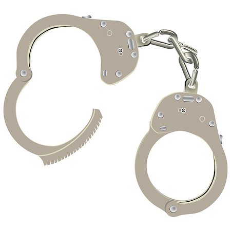 simsearch:400-05300234,k - Open steel handcuffs to restrict freedom. Vector illustration. Fotografie stock - Microstock e Abbonamento, Codice: 400-07040874