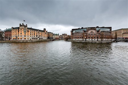 riksdag - Riksdag (Parliament) Building at Helgeandsholmen Island, Stockholm, Sweden Fotografie stock - Microstock e Abbonamento, Codice: 400-07040958