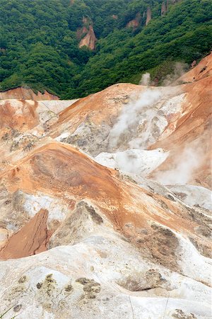 volcanic landscape from Noboribetsu area of Hokkaido island in Japan Stock Photo - Budget Royalty-Free & Subscription, Code: 400-07041245